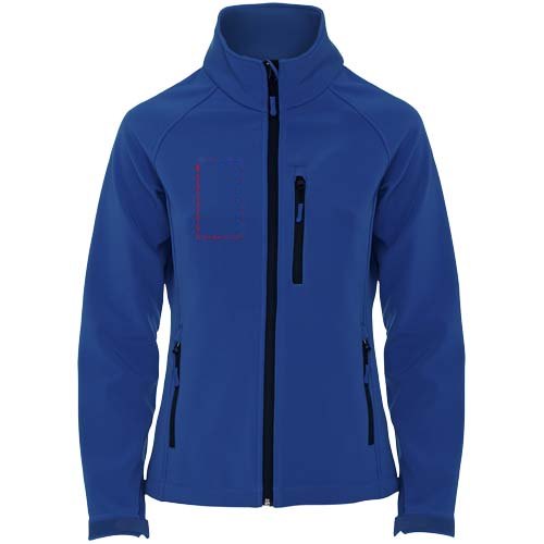 Antartida softshell damesjack — drukvlak rechter borst