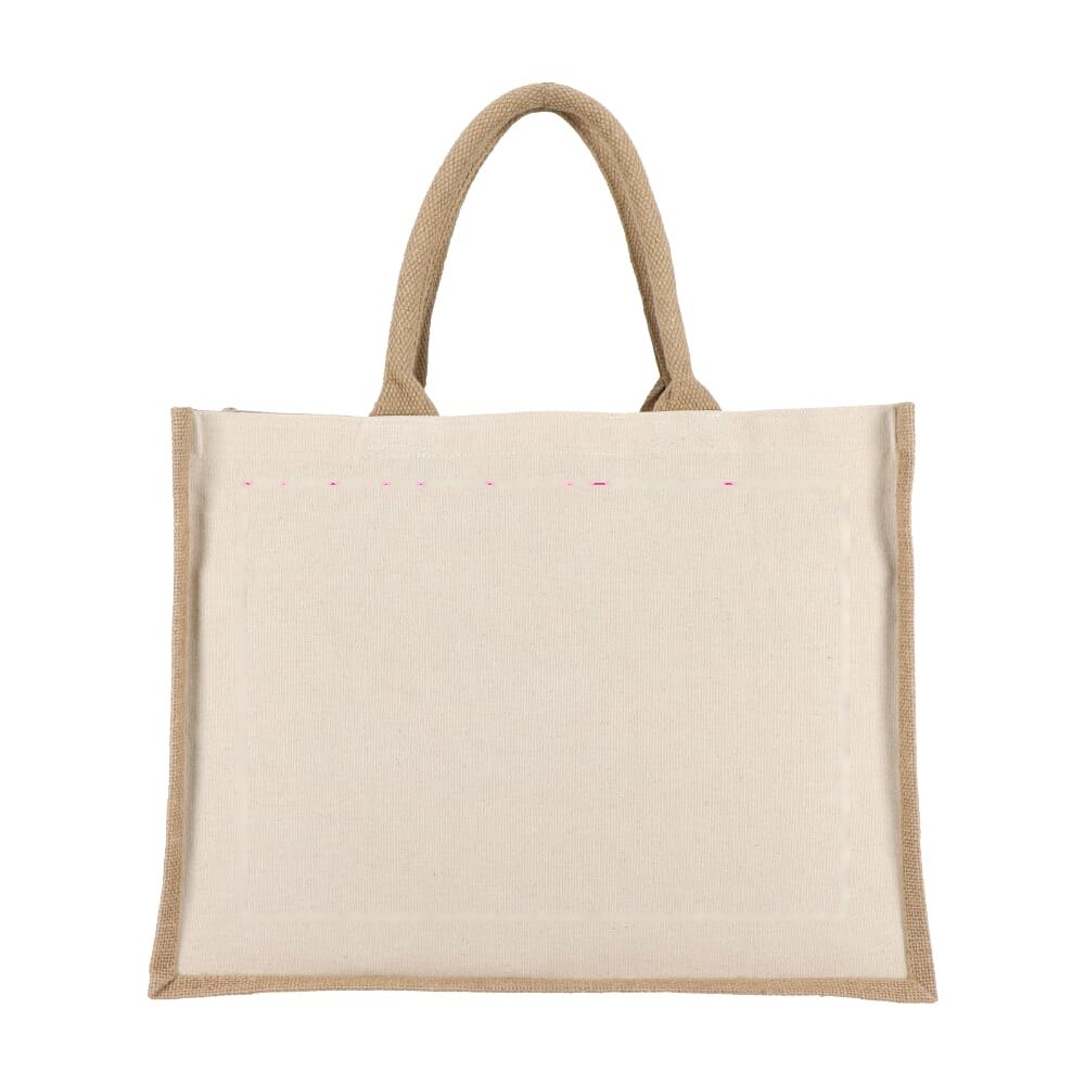 Jute-Katoen Tote OEKO-TEX® 42.5 x 19 x 32 cm 320g/m² — drukvlak groot op achterkant