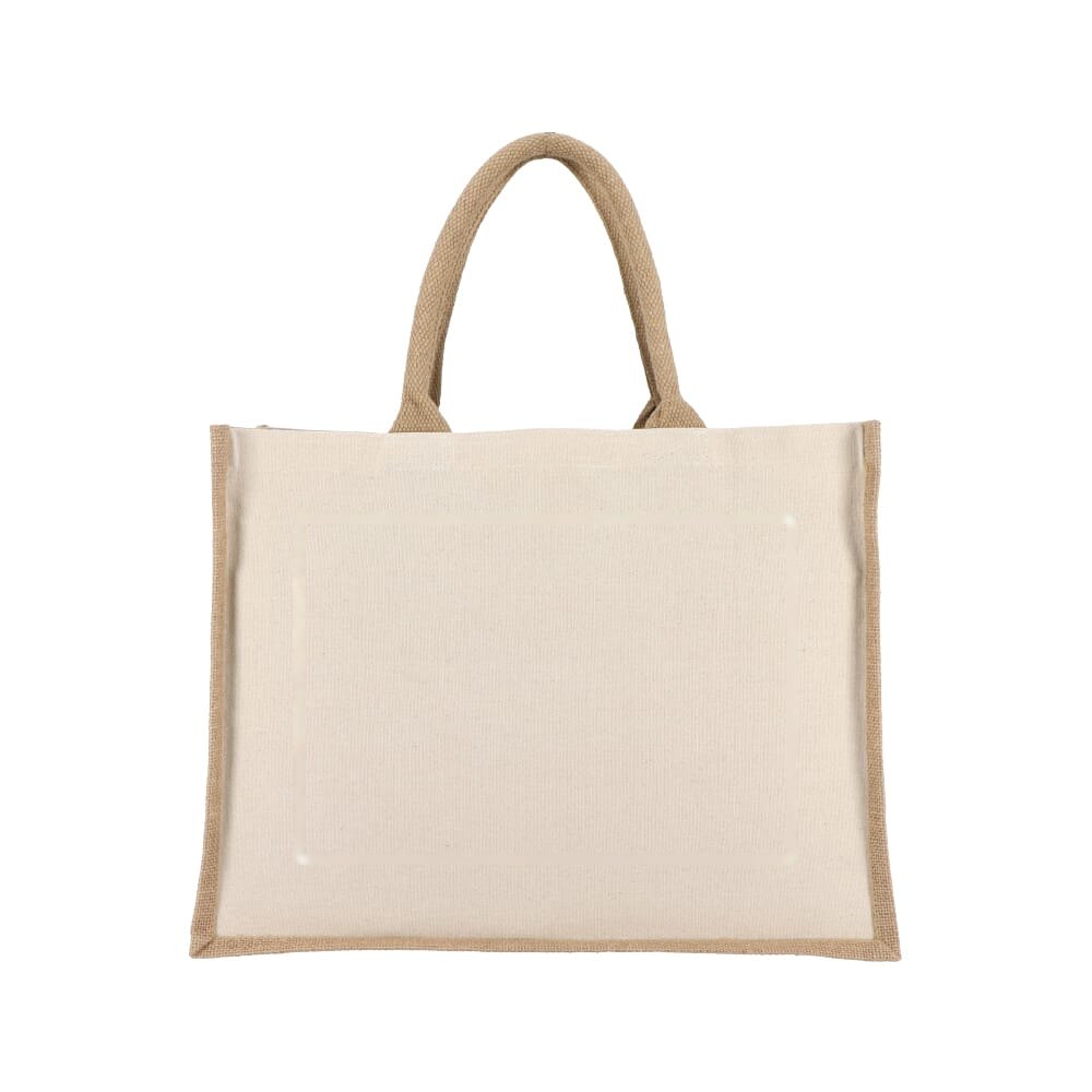 Jute-Katoen Tote OEKO-TEX® 42.5 x 19 x 32 cm 320g/m² — drukvlak midden op voorkant
