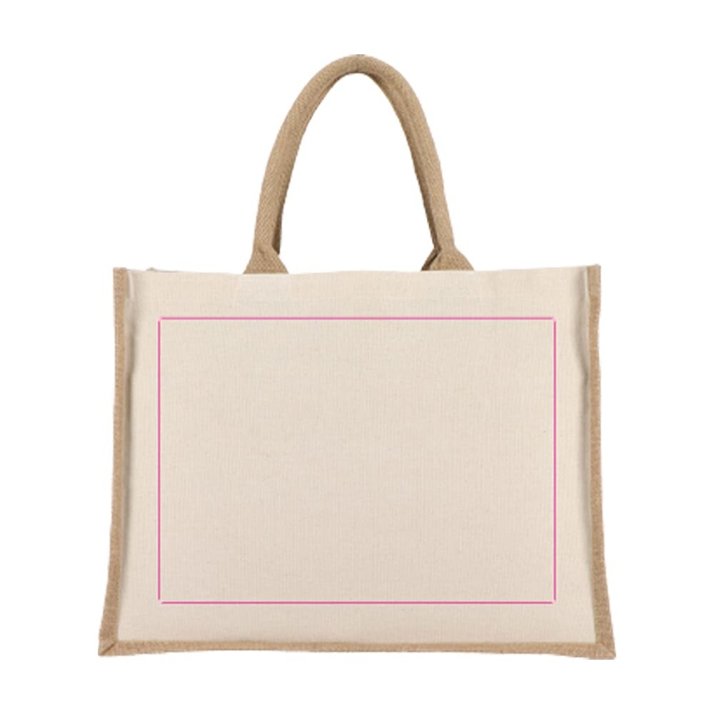 Jute-Katoen Tote OEKO-TEX® 42.5 x 19 x 32 cm 320g/m² — drukvlak groot op voorkant
