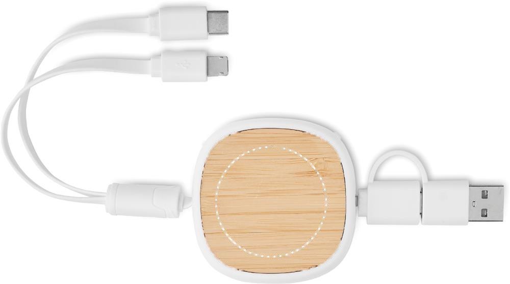 TOGOBAM - Intrekbare USB-laadkabel — drukvlak bovenzijde
