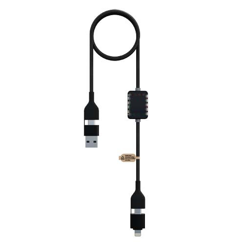 SCX.design C32 60 W switch oplaadkabel met oplichtend logo — drukvlak voorzijde