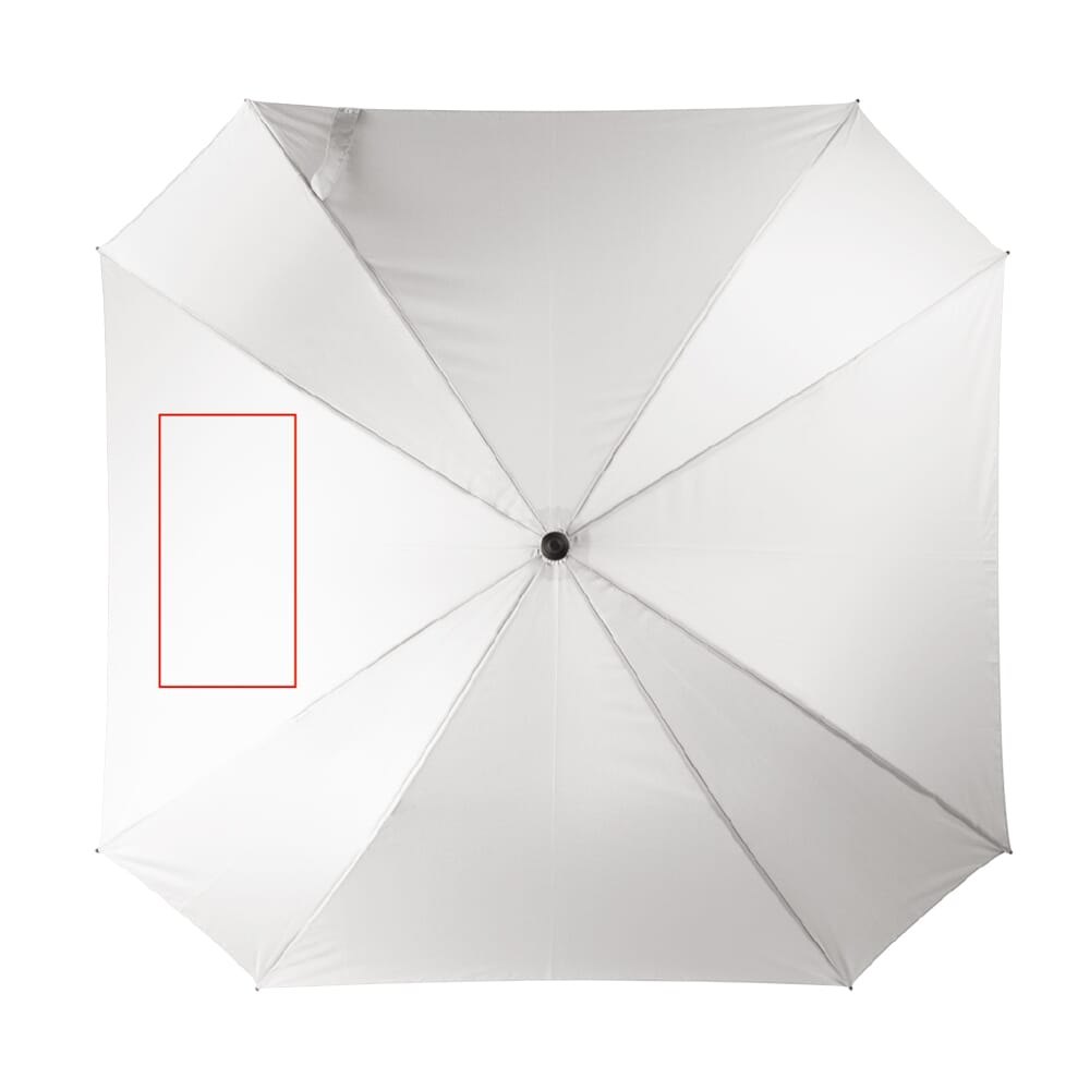 Deluxe vierkante paraplu met draaghoes 27” auto open — drukvlak linker paneel