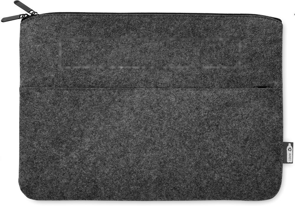 TOPLO - RPET vilten laptoptas — drukvlak voorzijde bovenzijde