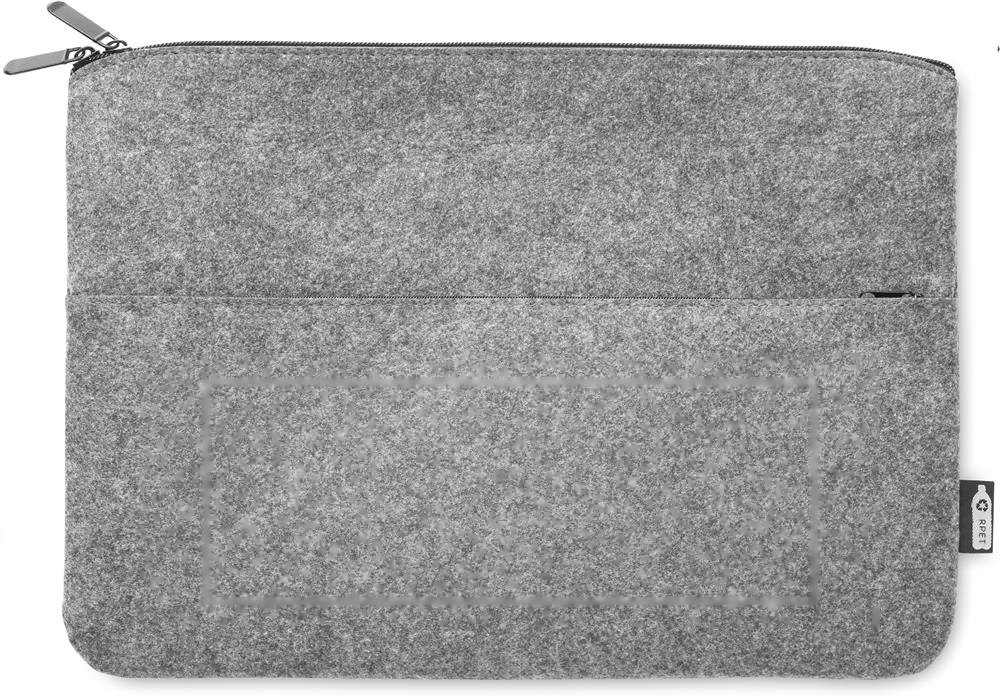 TOPLO - RPET vilten laptoptas — drukvlak voorzijde vak