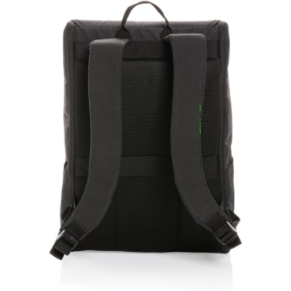 Swiss Peak Fern AWARE™ RPET allover zip 15" laptop rugzak — drukvlak band links