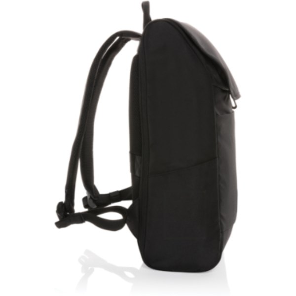 Swiss Peak Fern AWARE™ RPET allover zip 15" laptop rugzak — drukvlak artikel zijkant links
