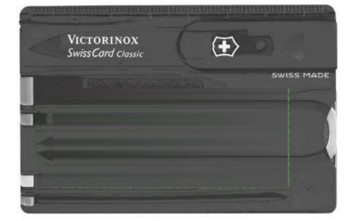 Nylon Victorinox Swisscard Classic multitool — drukvlak voorzijde