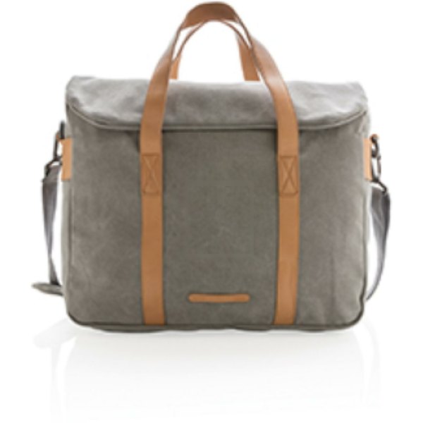 Canvas laptop tas PVC vrij — drukvlak artikel voorzijde midden