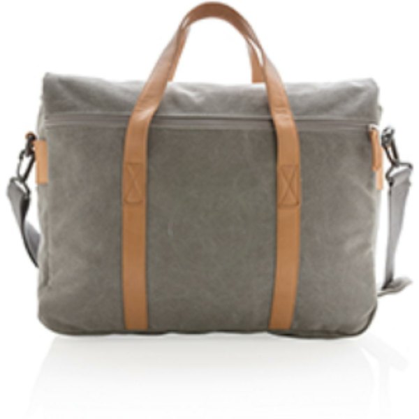 Canvas laptop tas PVC vrij — drukvlak artikel achterzijde midden