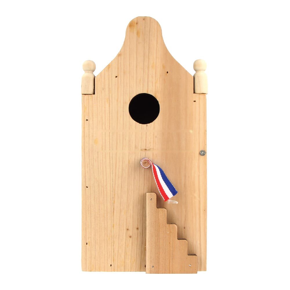 Houten Vogelhuisje — drukvlak voorzijde boven