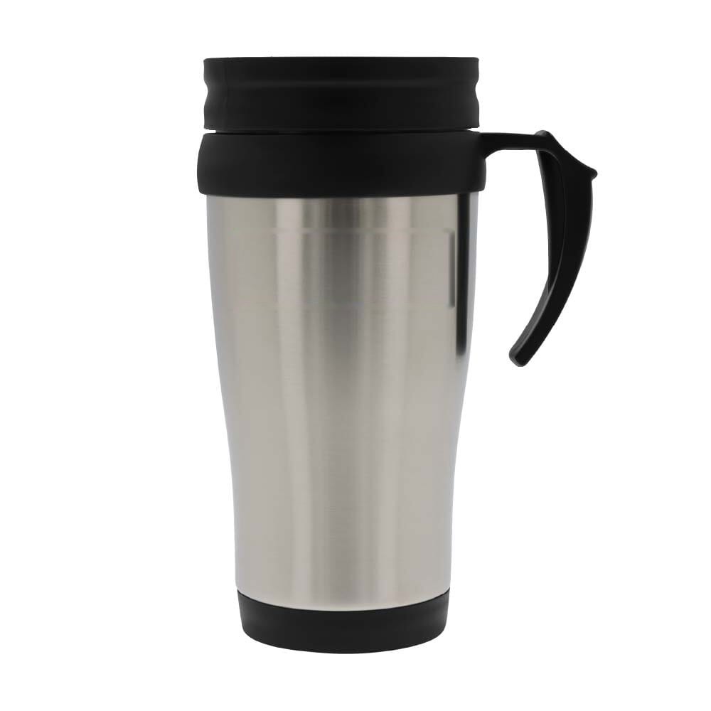 Koffiebeker metaal 350ml — drukvlak links van het handvat
