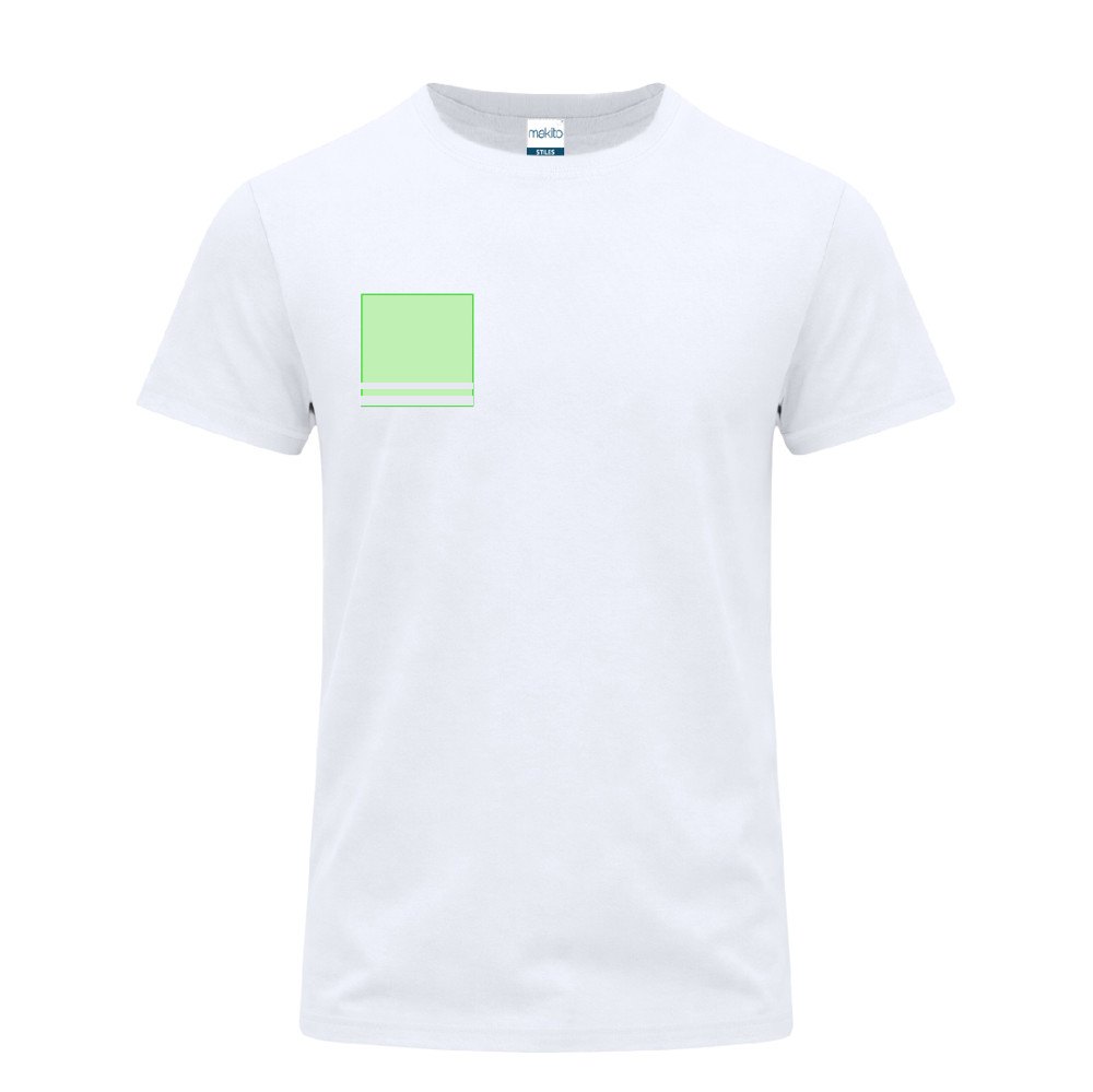 Wit T-Shirt Volwassene Stiles — drukvlak rechterborst