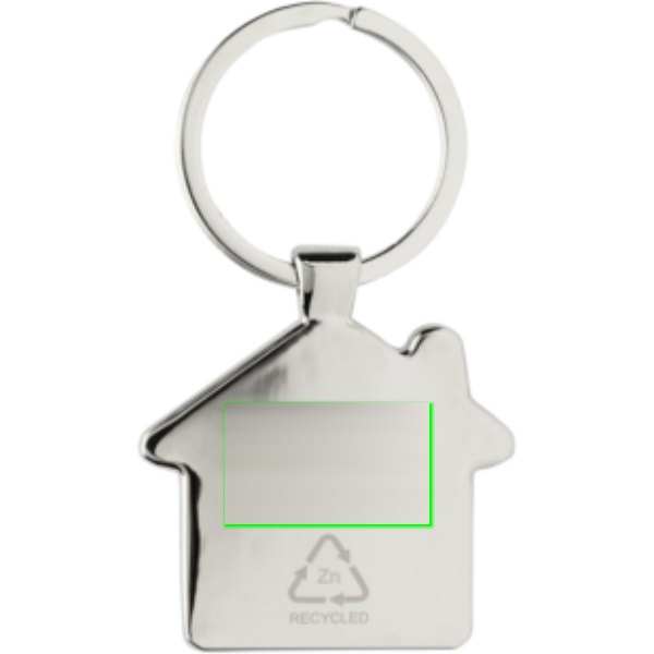 RCS huissleutelhanger van gerecycled zinc alloy met bamboe — drukvlak artikel achterzijde