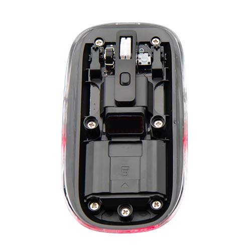 SCX.design O24 transparante multimode draadloze 2,4 GHz Bluetooth® muis — drukvlak voorzijde