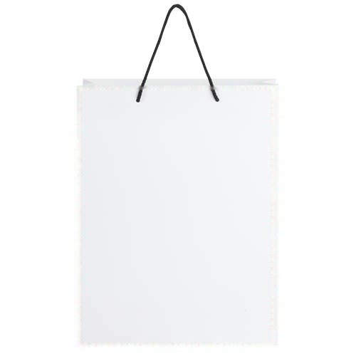 Handgemaakte 170 g/m2 integra papieren tas met PP woven handgrepen - 31 x 12 x 41 cm — drukvlak beide zijden