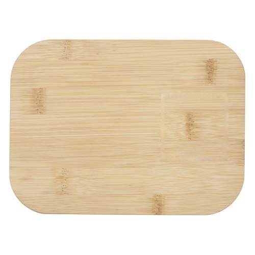 Roby 1000 ml glazen lunchbox met bamboe deksel — drukvlak deksel
