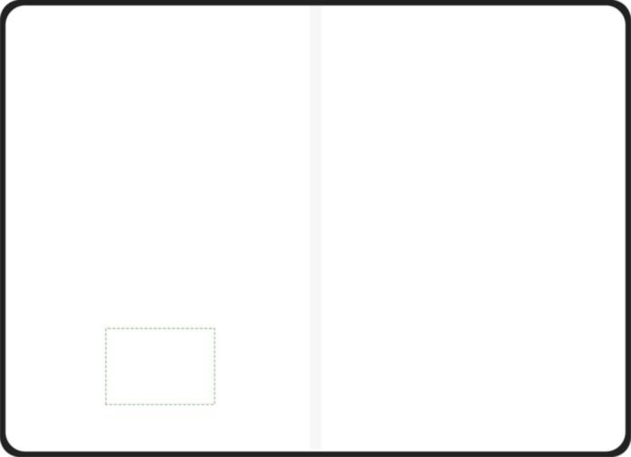 Gerecycled leren notitieboekje (A5) Gianna — drukvlak binnenzijde