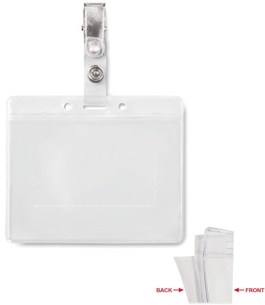 CLIPBADGE - Badge holder PVC — drukvlak achterzijde
