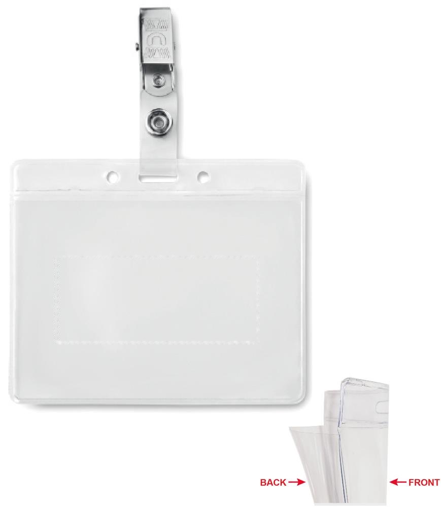 CLIPBADGE - Badge holder PVC — drukvlak voorzijde