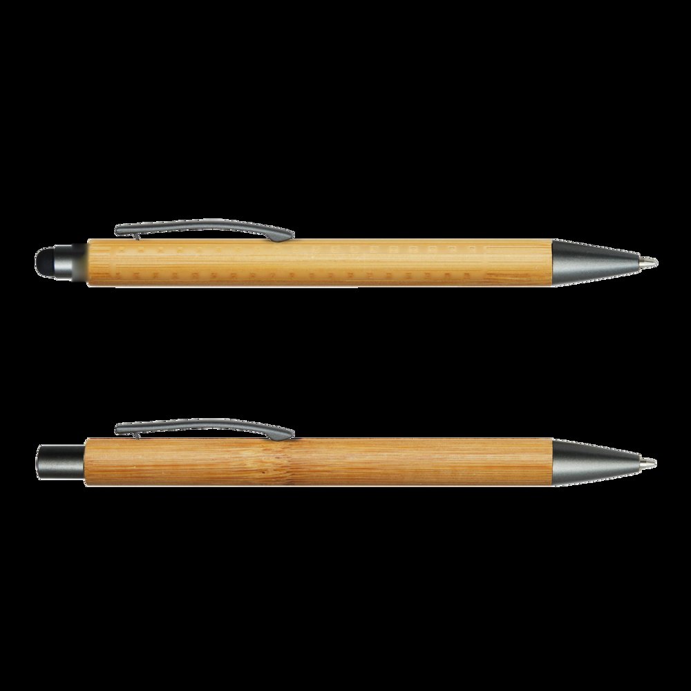 DOUBLE BAMBOO REVISED - Schrijfset — drukvlak op de rechts zijde van de clip van de pencil
