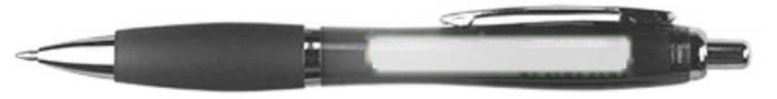Balpen Newport | Gerecycled | Rubberen grip — drukvlak naast de clip rechtshandig