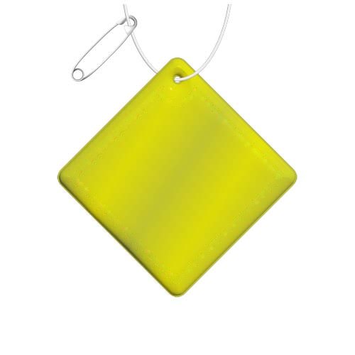 RFX™ H-09 kleine reflecterende pvc hanger met diamant — drukvlak voorkant (onder reflecterende laag)