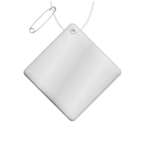 RFX™ H-09 kleine reflecterende pvc hanger met diamant — drukvlak achterkant (onder reflecterende laag)