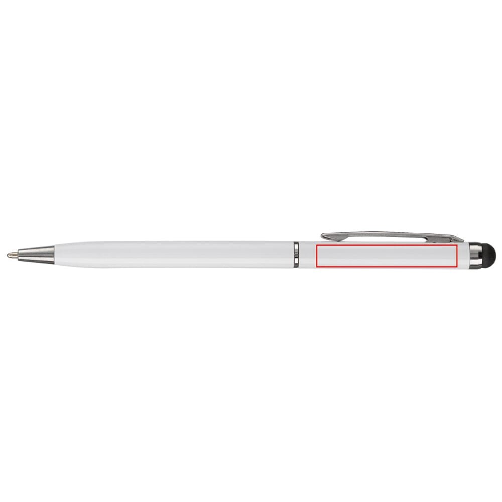 Balpen stylus metaal — drukvlak 90 graden onder de clip