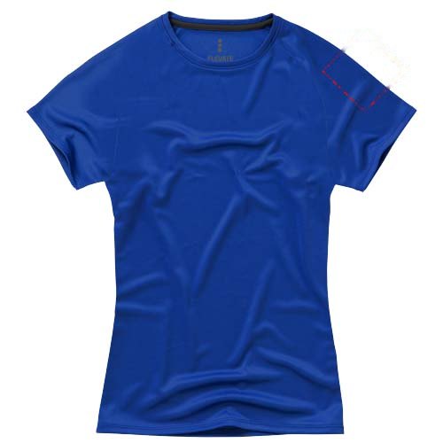 Niagara 145 g/m² cool fit dames t-shirt met korte mouwen — drukvlak linker bicep