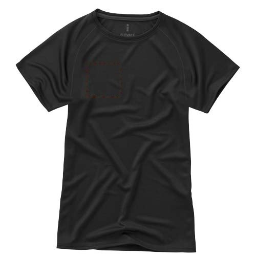 Niagara 145 g/m² cool fit dames t-shirt met korte mouwen — drukvlak rechter borst