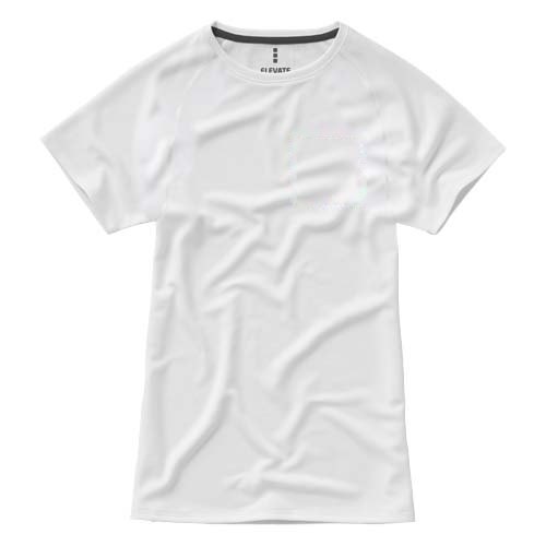 Niagara 145 g/m² cool fit dames t-shirt met korte mouwen — drukvlak linker borst