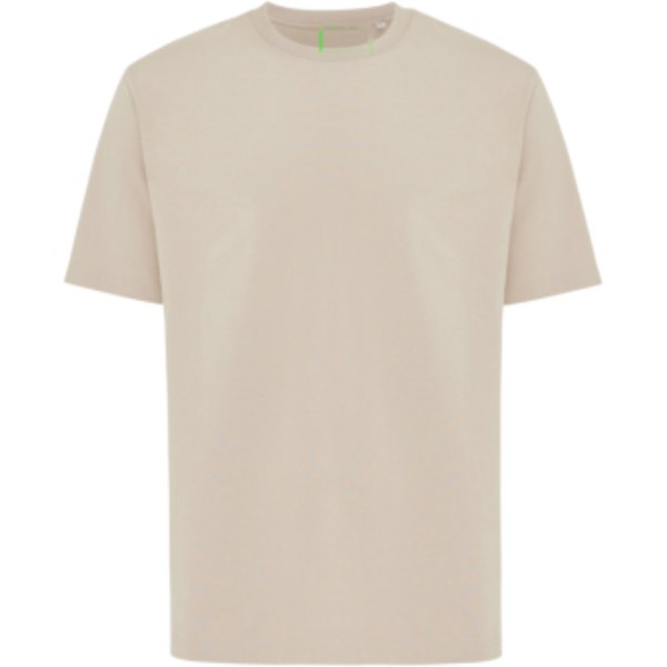 IQONIQ Nikko heavyweight gerecycled katoen t-shirt — drukvlak in de nek
