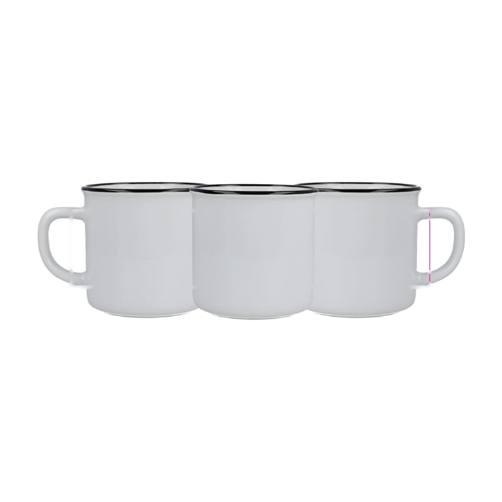 Keramische mok in emaille stijl 280ml — drukvlak rondom