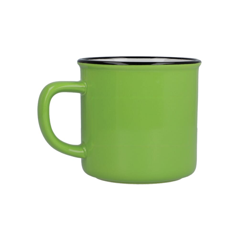 Keramische mok in emaille stijl 280ml — drukvlak rechts van het handvat