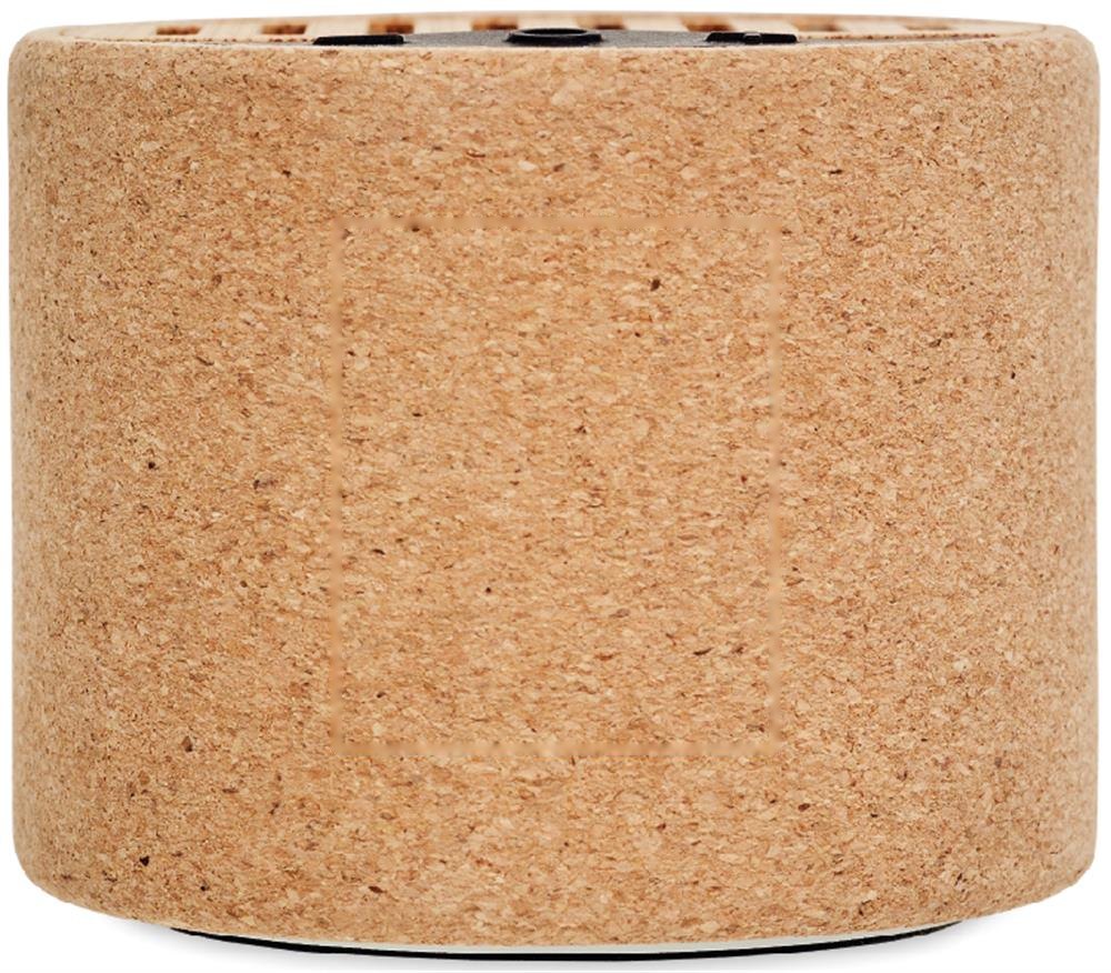 ROUND + - Kurken draadloze luidspreker — drukvlak voorkant