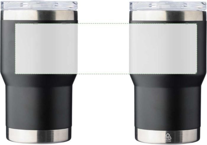 Reisgobelet Ayen | Gerecycled rvs | 350 ml | Keramische coating — drukvlak rondom