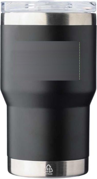Reisgobelet Ayen | Gerecycled rvs | 350 ml | Keramische coating — drukvlak achterzijde