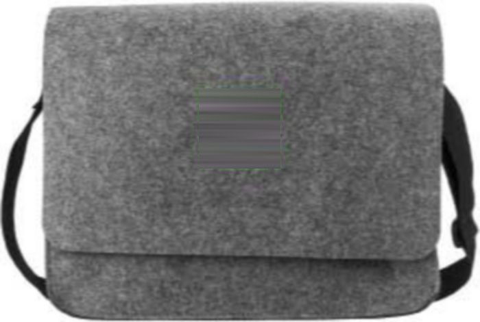 Laptoptas Layla | Gerecycled vilt | 15 inch | Klittenband — drukvlak voorzijde