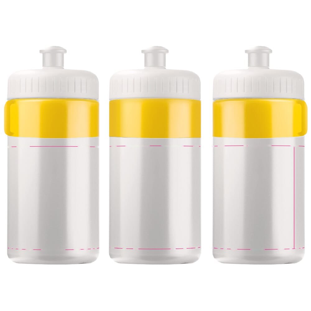 Sportbidon met rand en koord 500ml — drukvlak rondom