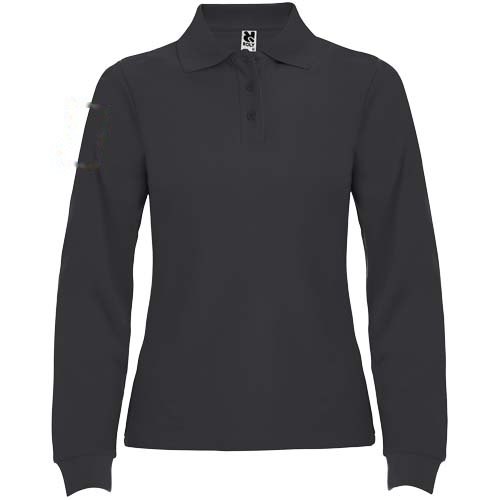 Estrella 220 g/m² damespolo met lange mouwen — drukvlak rechter bicep