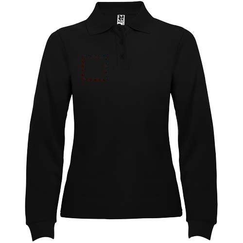 Estrella 220 g/m² damespolo met lange mouwen — drukvlak rechter borst