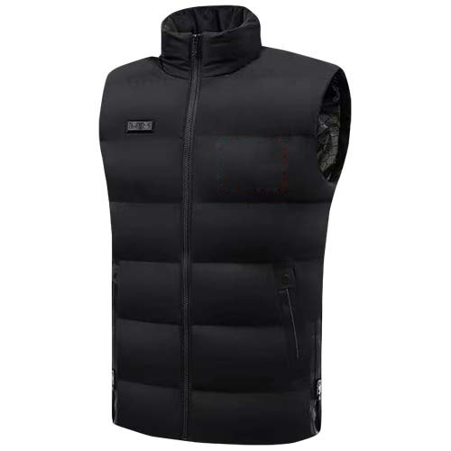 SCX.design G01 verwarmde bodywarmer met powerbank — drukvlak linker borst