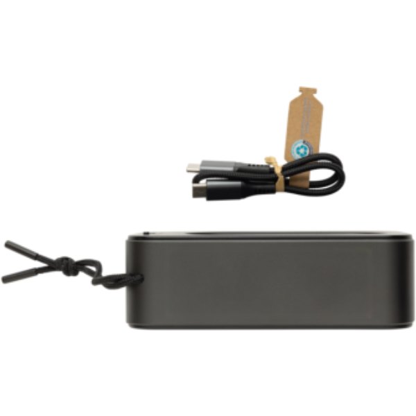 Swiss Peak RCS gerecycled aluminium 10W bass speaker — drukvlak artikel bovenzijde