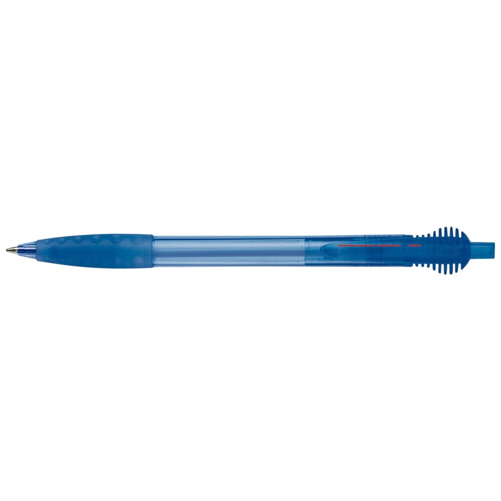 Balpen Cosmo grip transparant — drukvlak op de clip