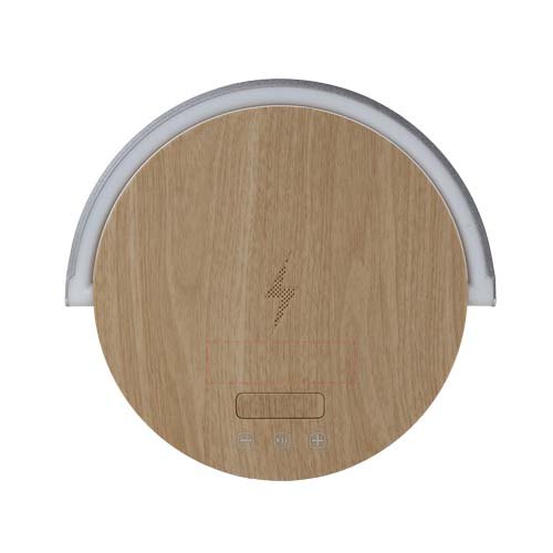 Prixton 4-in-1 Bluetooth®-speaker van 10 W met ledverlichting en draadloos oplaadstation — drukvlak voorzijde