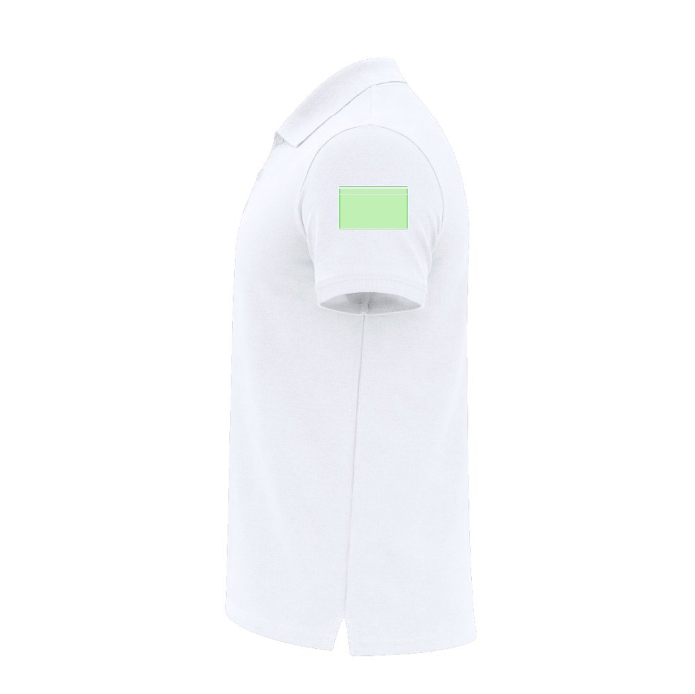 Volwassene Wit Polo Shirt Chaplin — drukvlak linkermouw