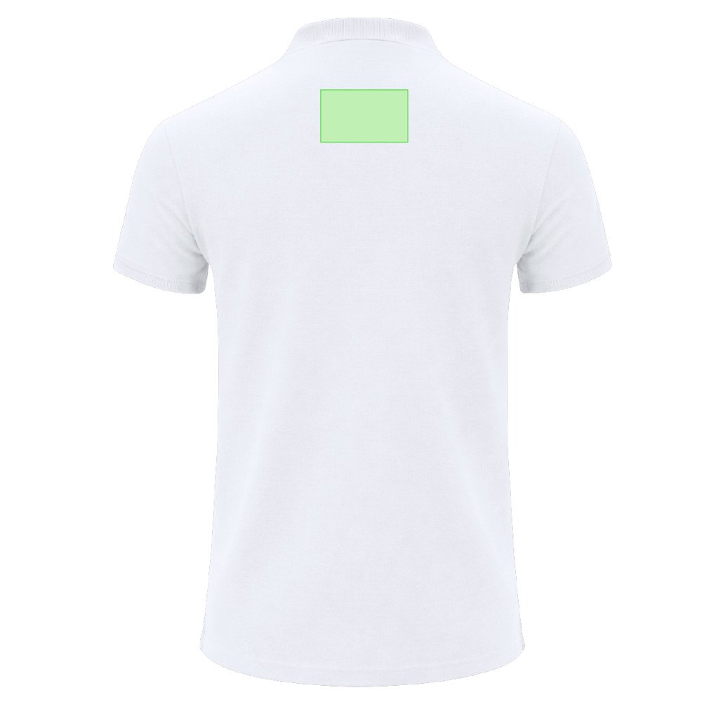 Volwassene Wit Polo Shirt Chaplin — drukvlak hoge rug