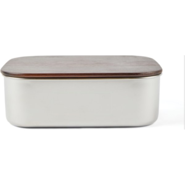 VINGA Ciro RCS gerecycled RVS lunchbox — drukvlak artikel voorzijde