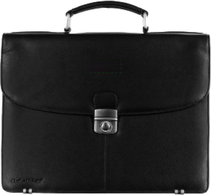 Lederen Charles Dickens® laptoptas Shia — drukvlak voorzijde